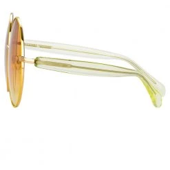 Matthew Williamson Posy Round Sunglasses In Yellow