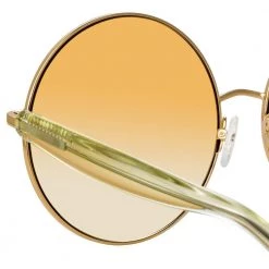Matthew Williamson Posy Round Sunglasses In Yellow