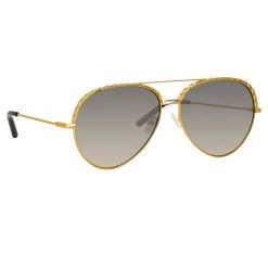 Matthew Williamson Magnolia Sunglasses In Yellow Gold