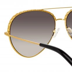 Matthew Williamson Magnolia Sunglasses In Yellow Gold