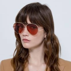 Matthew Williamson Magnolia Sunglasses In Yellow Gold