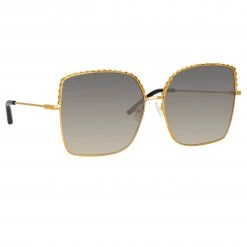 Women's Matthew Williamson Clematis Sunglasses In Yellow Gold