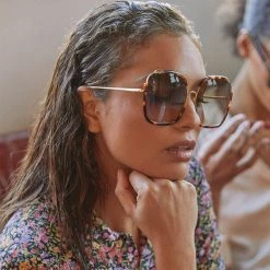 LINDA FARROW (U.K.) Women's Natalia Oversized Sunglasses In Black