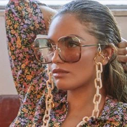 LINDA FARROW Sales 24 LINDA FARROW (U.K.) Natalia Oversized Sunglasses In Tortoiseshell Women's