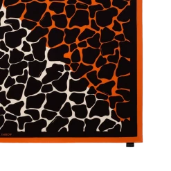 Linda Farrow Orange Animal Print Scarf 90cm Accessories