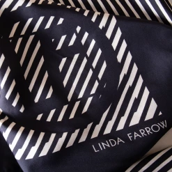 Linda Farrow Black And White Logo Check Scarf 90cm Accessories
