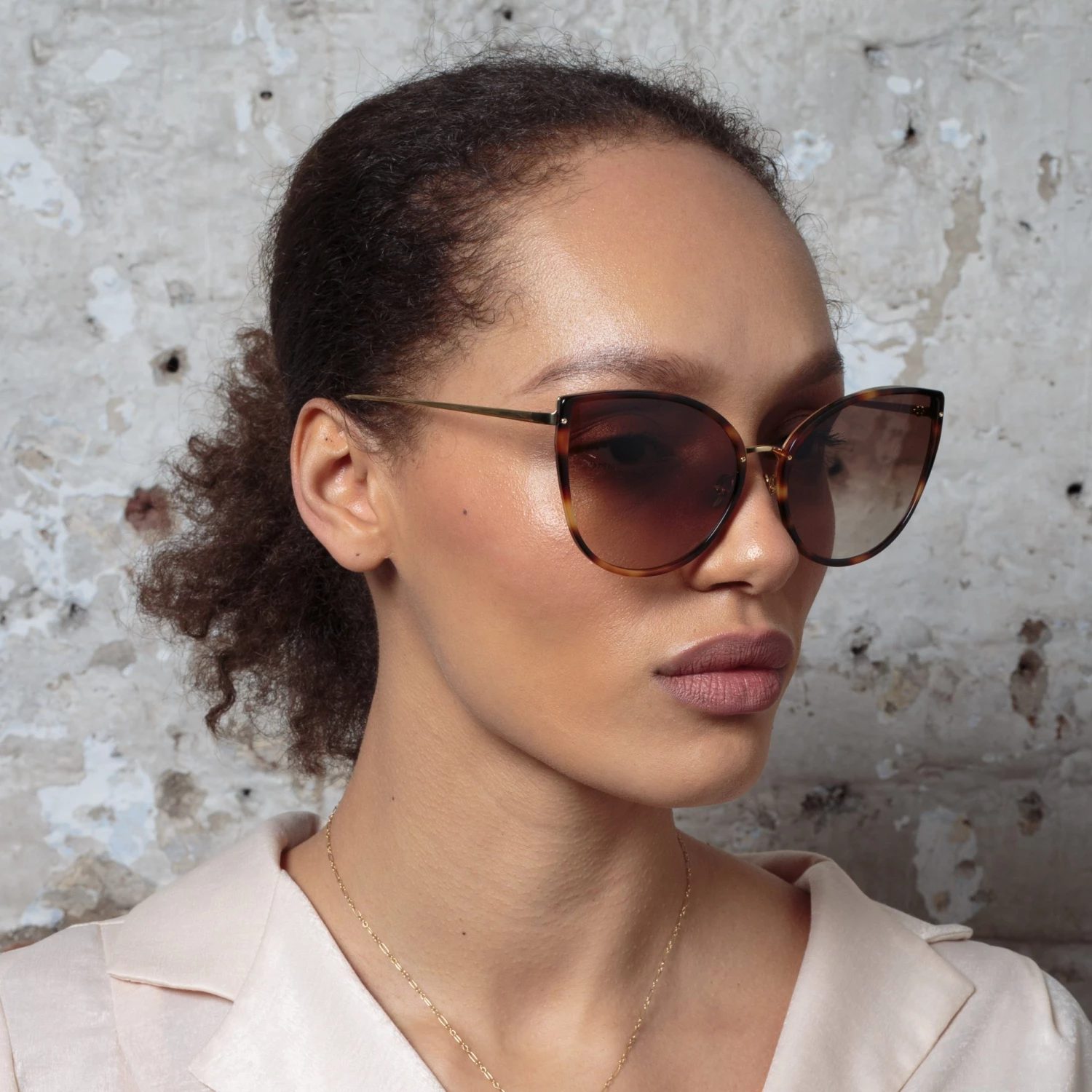 LINDA FARROW (U.K.) Silvie Cat Eye Sunglasses In Tortoiseshell 2 LINDA FARROW (U.K.) Silvie Cat Eye Sunglasses In Tortoiseshell
