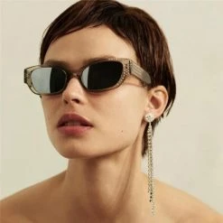LINDA FARROW UK Magda Butrym Cat Eye Sunglasses In Grey And Silver Lenses