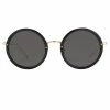 Linda Farrow The Tracy | Round Sunglasses In Black Frame (C11)
