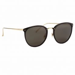 Linda Farrow The Calthorpe | Men's Oval Sunglasses In Black Frame(C13) Women's 7 Linda Farrow The Calthorpe | Men's Oval Sunglasses In Black Frame(C13) Women's